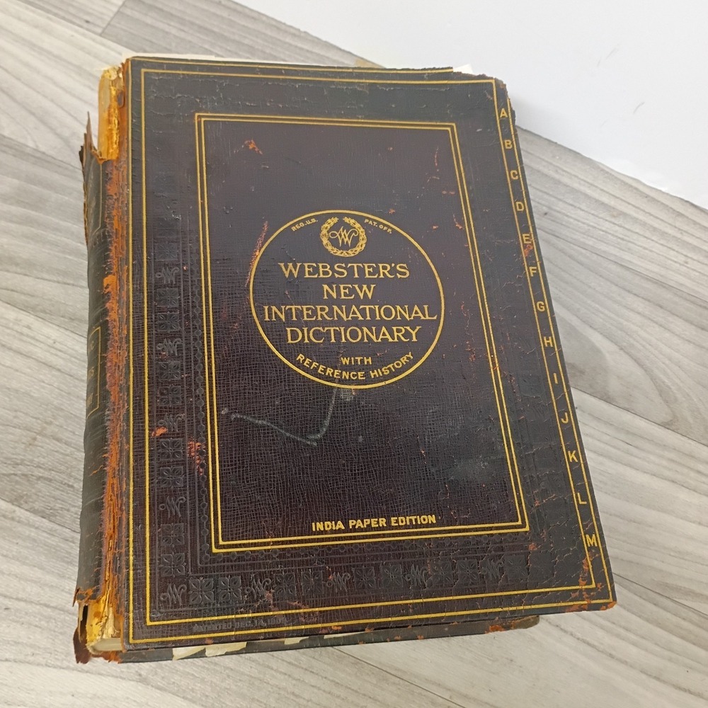 Vtg Webster's New‎ International Dictionary, 1909 India Paper Ed Printed 1927